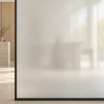 Verre dépoli dans une porte en acier
